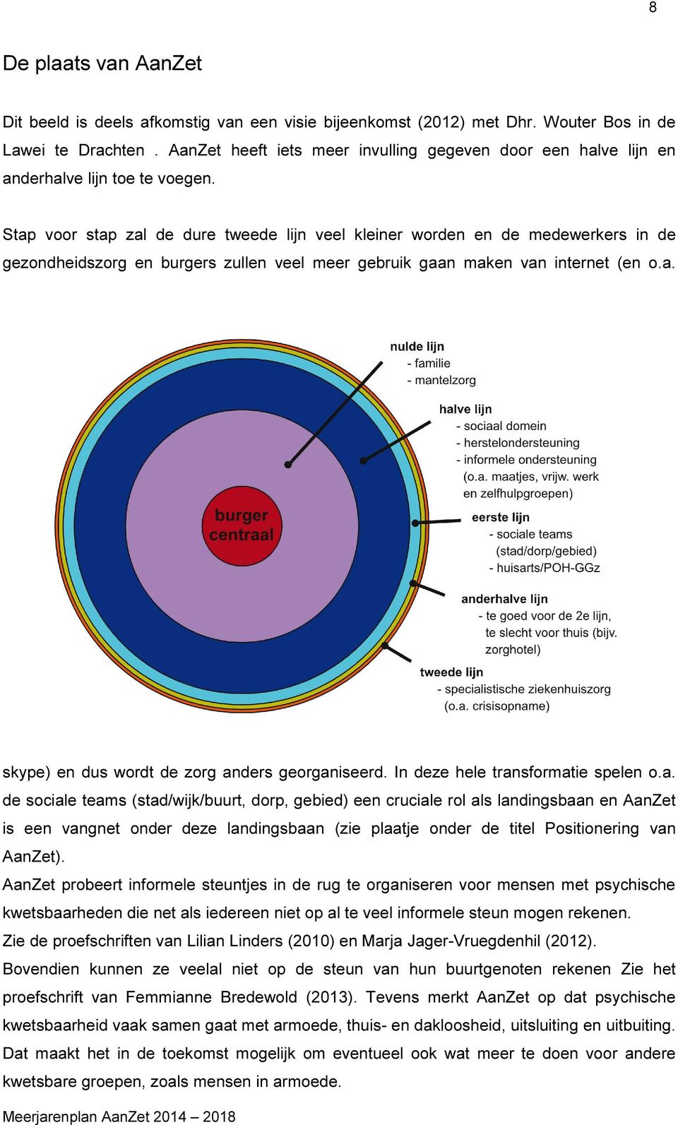 Stap voor stap zal de dure tweede lijn veel kleiner worden en de medewerkers in de gezondheidszorg en burgers zullen veel meer gebruik gaan maken van internet (en o.a. skype) en dus wordt de zorg anders georganiseerd.