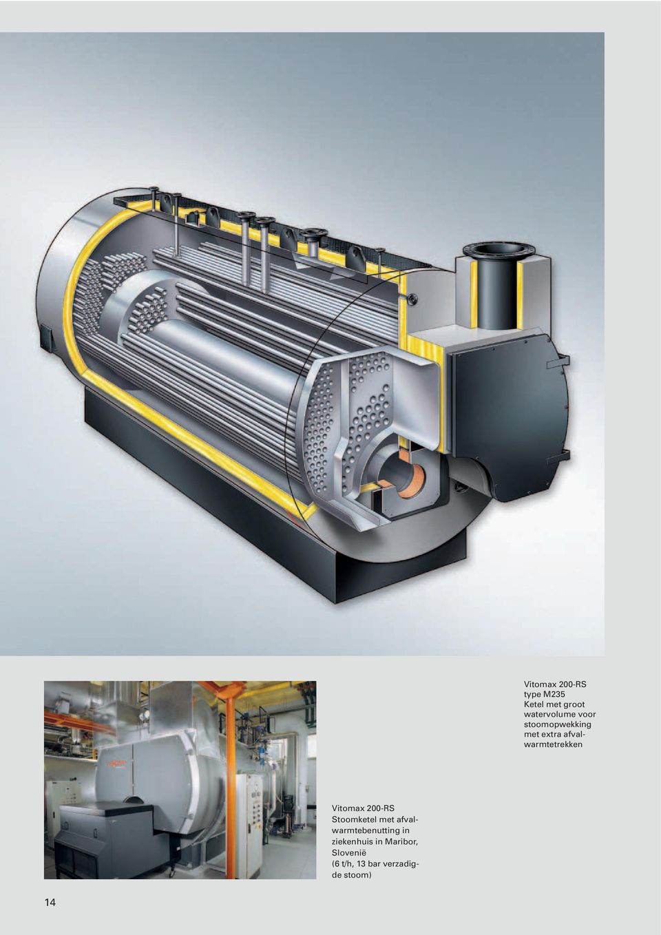 Vitomax 200-RS Stoomketel met afvalwarmtebenutting in