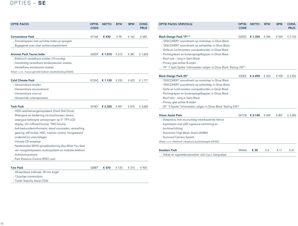 603 - Elektrisch verstelbare stoelen (10-voudig) - Handmatig verstelbare lendensteunen stoelen - Verstelbare armsteunen stoelen Alleen i.c.m. Taurus generfd lederen stoelbekeding (033AS) Cold Climate Pack 072AC 1.