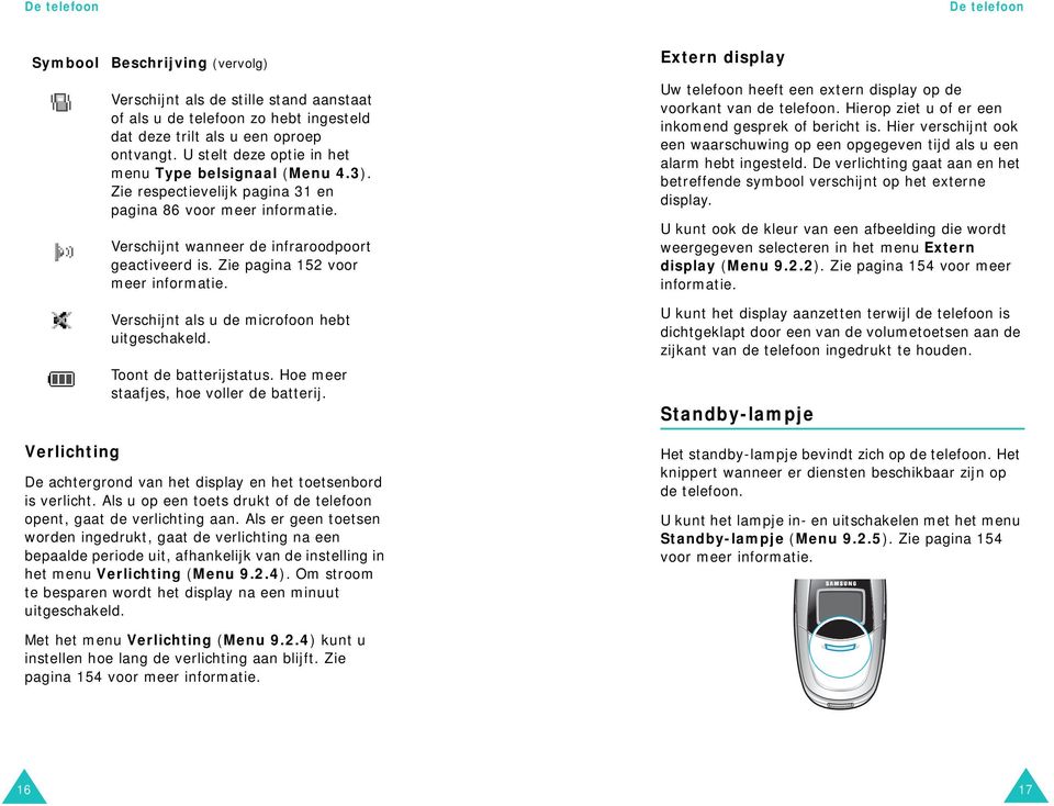 Zie pagina 152 voor meer informatie. Verschijnt als u de microfoon hebt uitgeschakeld. Toont de batterijstatus. Hoe meer staafjes, hoe voller de batterij.