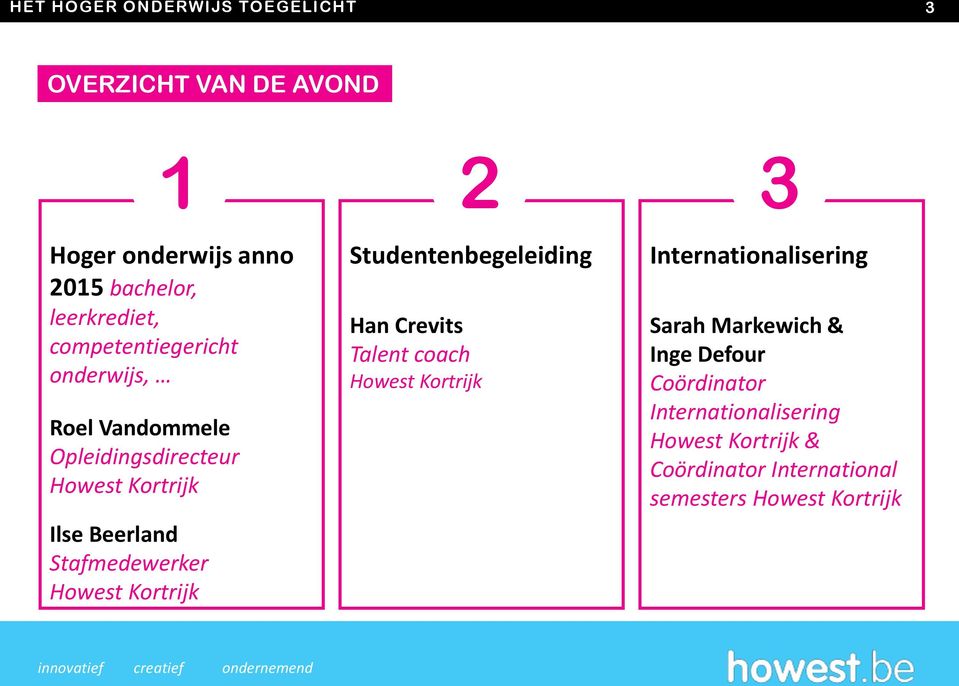 Howest Kortrijk Studentenbegeleiding Han Crevits Talent coach Howest Kortrijk Internationalisering Sarah