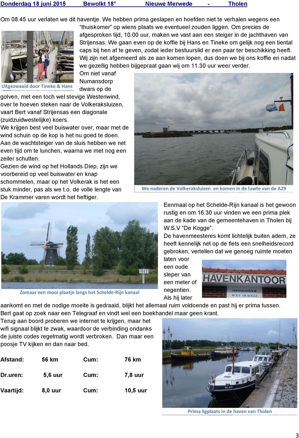 00 uur, maken we vast aan een steiger in de jachthaven van Strijensas.