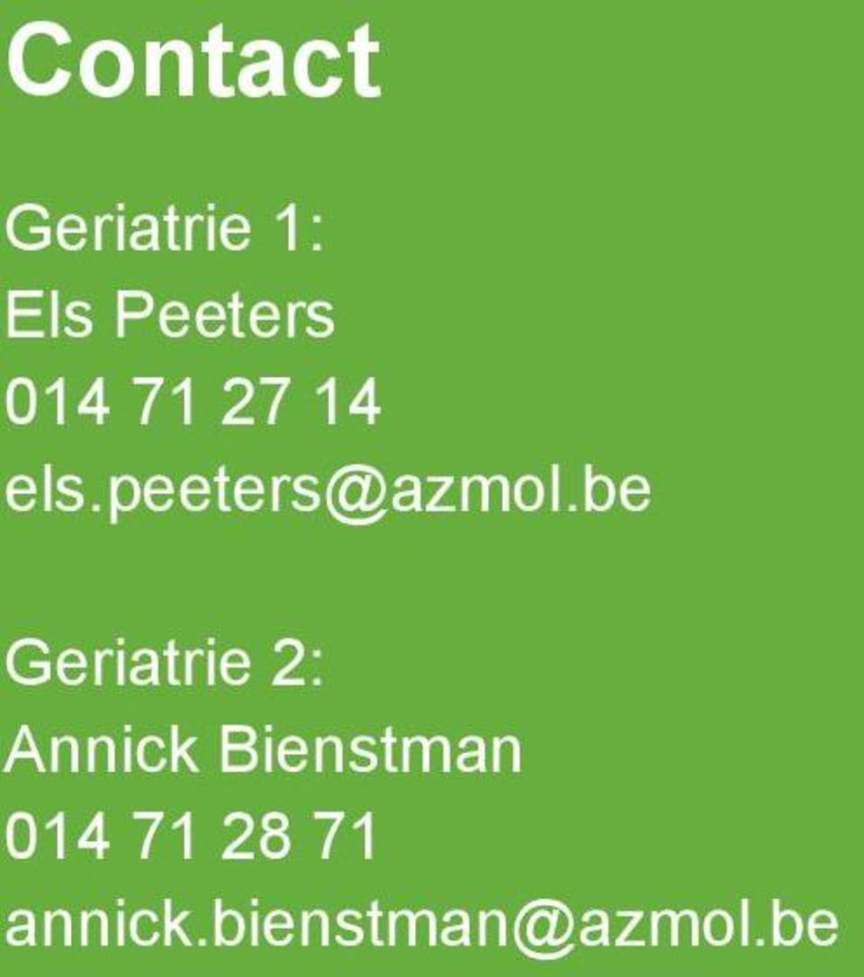 be 2 Geriatrie 2: Annick Bienstman