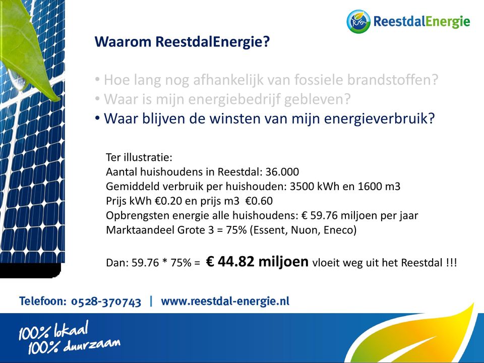 000 Gemiddeld verbruik per huishouden: 3500 kwh en 1600 m3 Prijs kwh 0.20 en prijs m3 0.