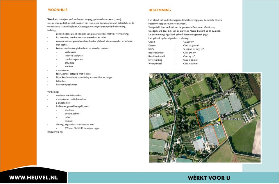 hal met vide, hardhouten trap, meterkast en toilet woonkamer met granieten vloer, houten plafond, stenen wanden en schouw met kachel. keuken met houten plafond en stuc wanden met o.a.: - vaatwasser - inductie kookplaat - combi-magnetron - afzuigkap - koelkast 1 slaapkamer toilet, geheel betegeld met fontein.