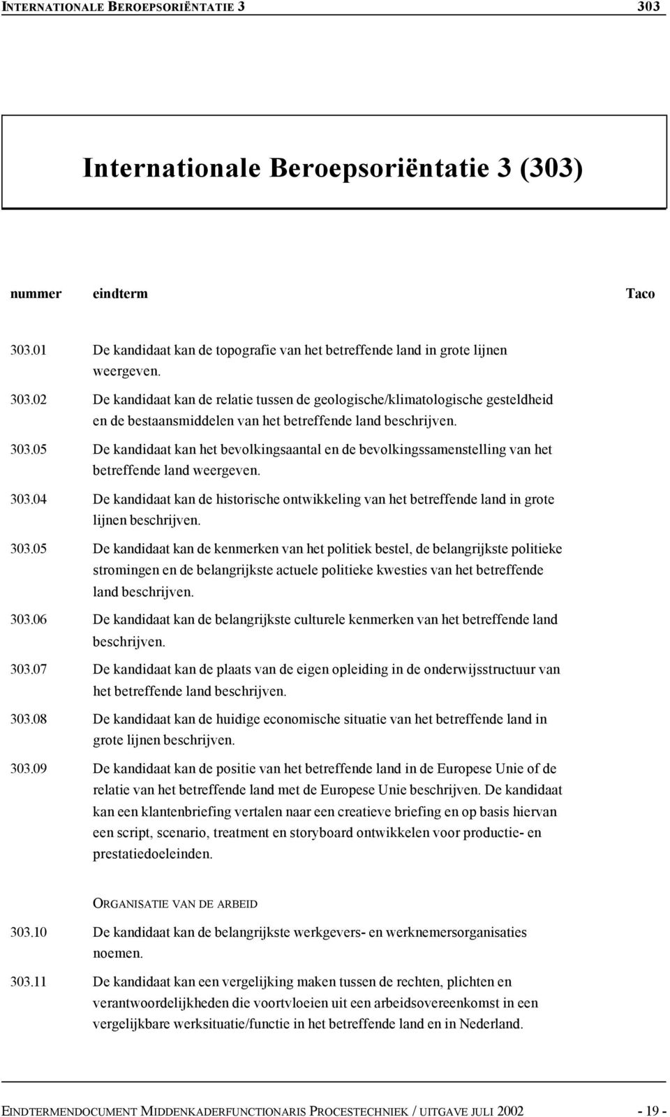 04 De kandidaat kan de historische ontwikkeling van het betreffende land in grote lijnen beschrijven. 303.