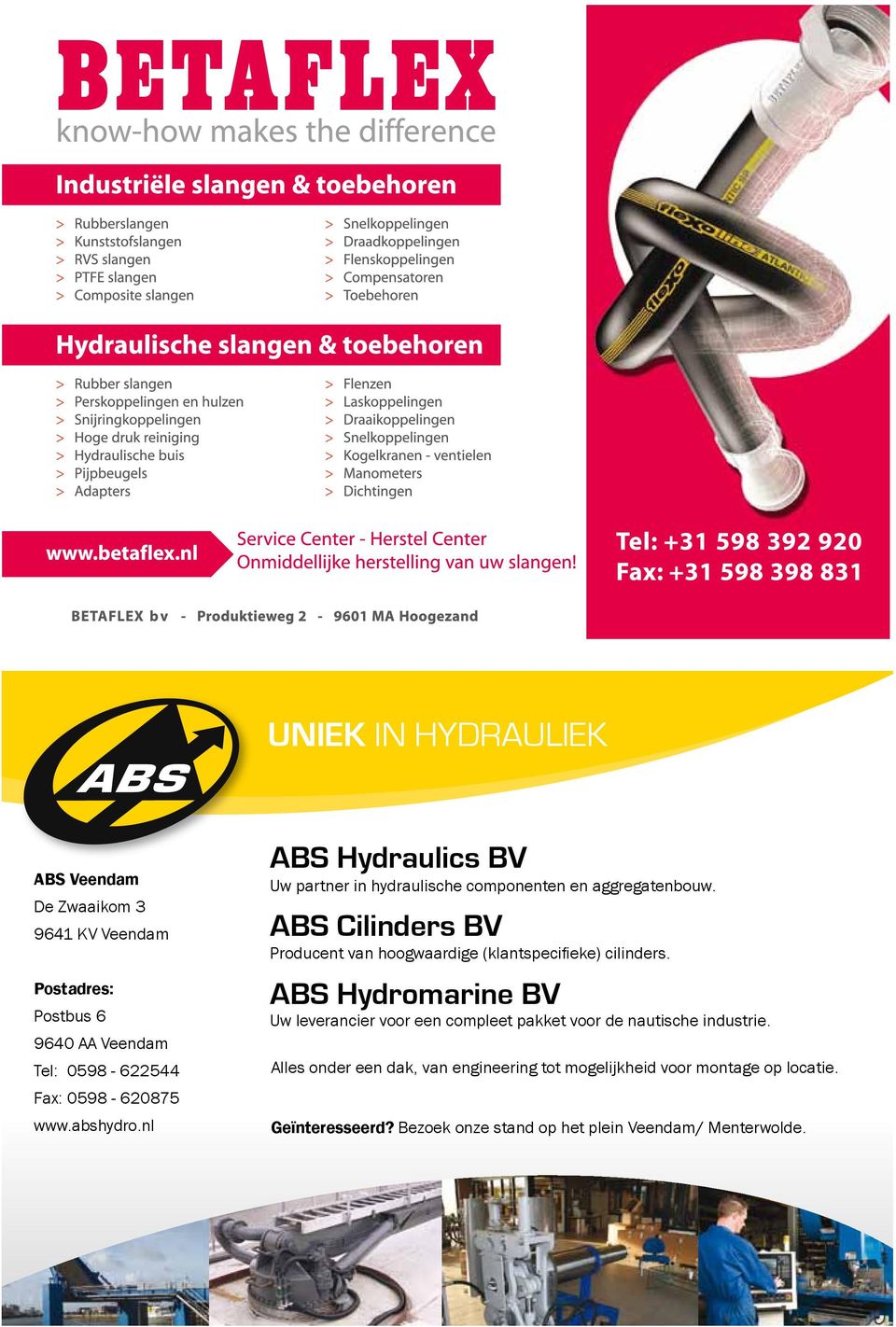 ABS Cilinders BV Producent van hoogwaardige (klantspecifieke) cilinders.