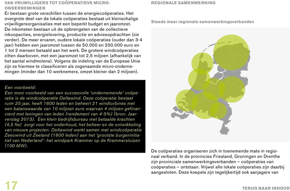 De inkomsten bestaan uit de opbrengsten van de collectieve inkoopacties, energielevering, productie en adviesopdrachten (zie verder).