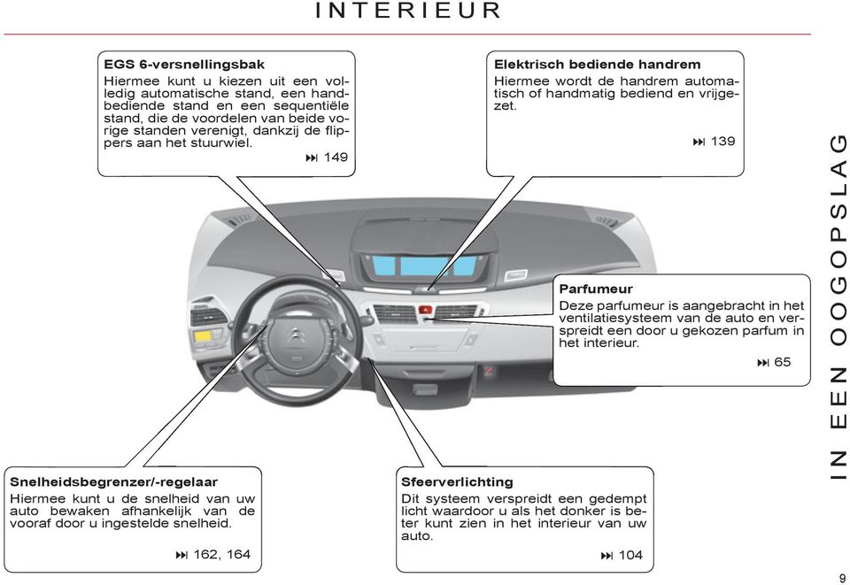 6, 6 Elektrisch bediende handrem Hiermee wordt de handrem automatisch of handmatig bediend en vrijgezet.