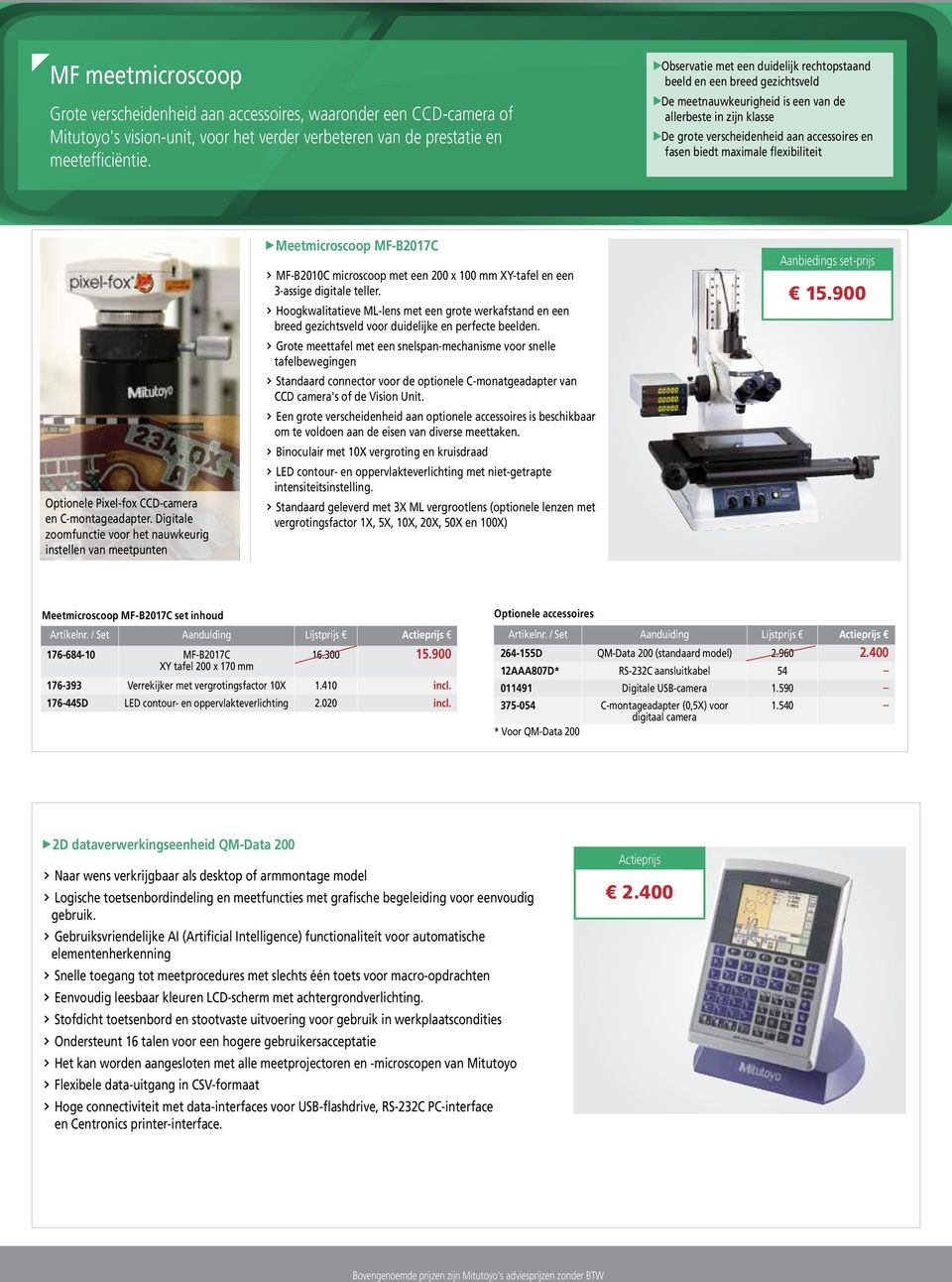 maximale flexibiliteit Optionele Pixel-fox CCD-camera en C-montageadapter.