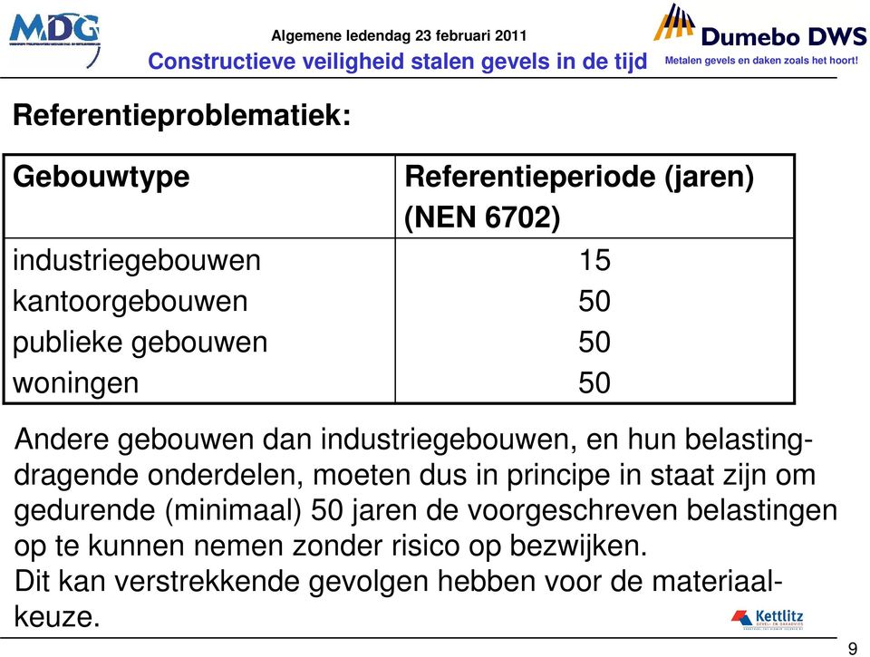 belastingdragende onderdelen, moeten dus in principe in staat zijn om gedurende (minimaal) 50 jaren de