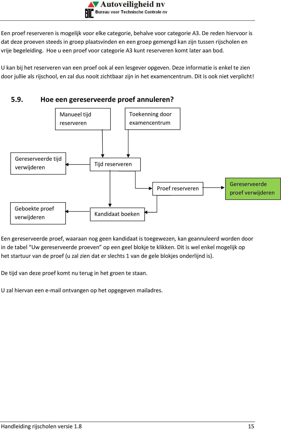 Hoe u een proef voor categorie A3 kunt reserveren komt later aan bod. U kan bij het reserveren van een proef ook al een lesgever opgeven.