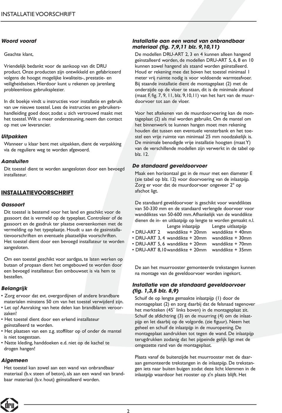 In dit boekje vindt u instructies voor installatie en gebruik van uw nieuwe toestel. Lees de instructies en gebruikershandleiding goed door, zodat u zich vertrouwd maakt met het toestel.