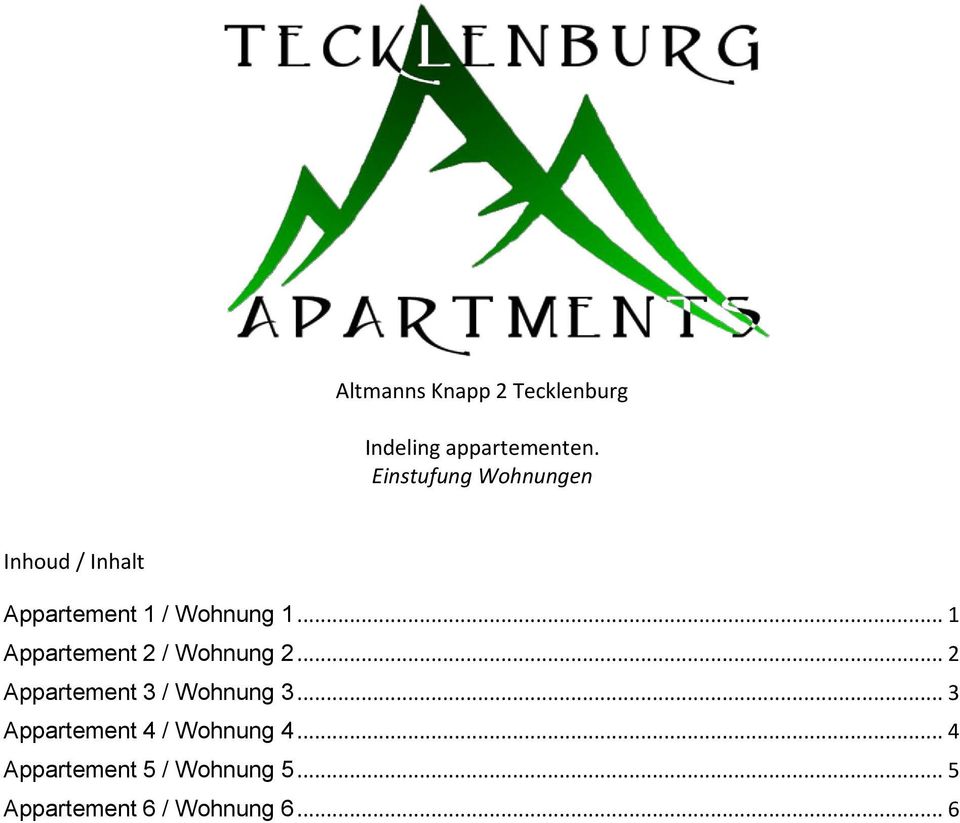 .. 1 Appartement 2 / Wohnung 2... 2 Appartement 3 / Wohnung 3.