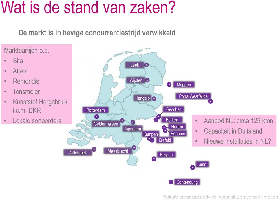 Kerpen Meppen Borken Nijmegen Herten Kempen Bochum Krefeld Porta Westfalica Aanbod NL: circa 125 kton