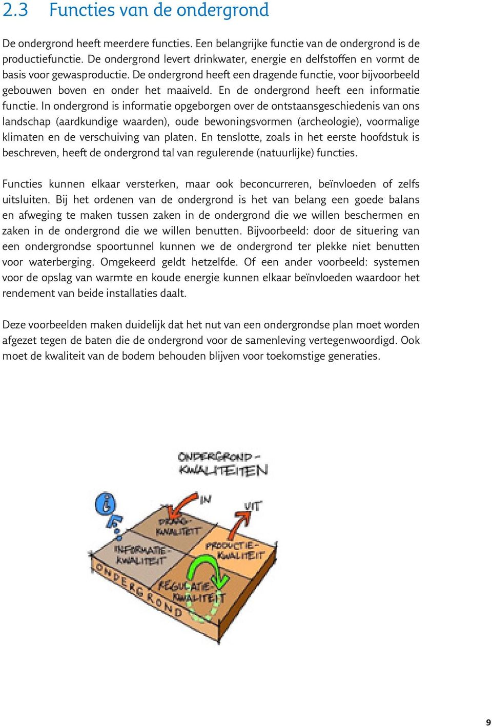 En de ondergrond heeft een informatie functie.