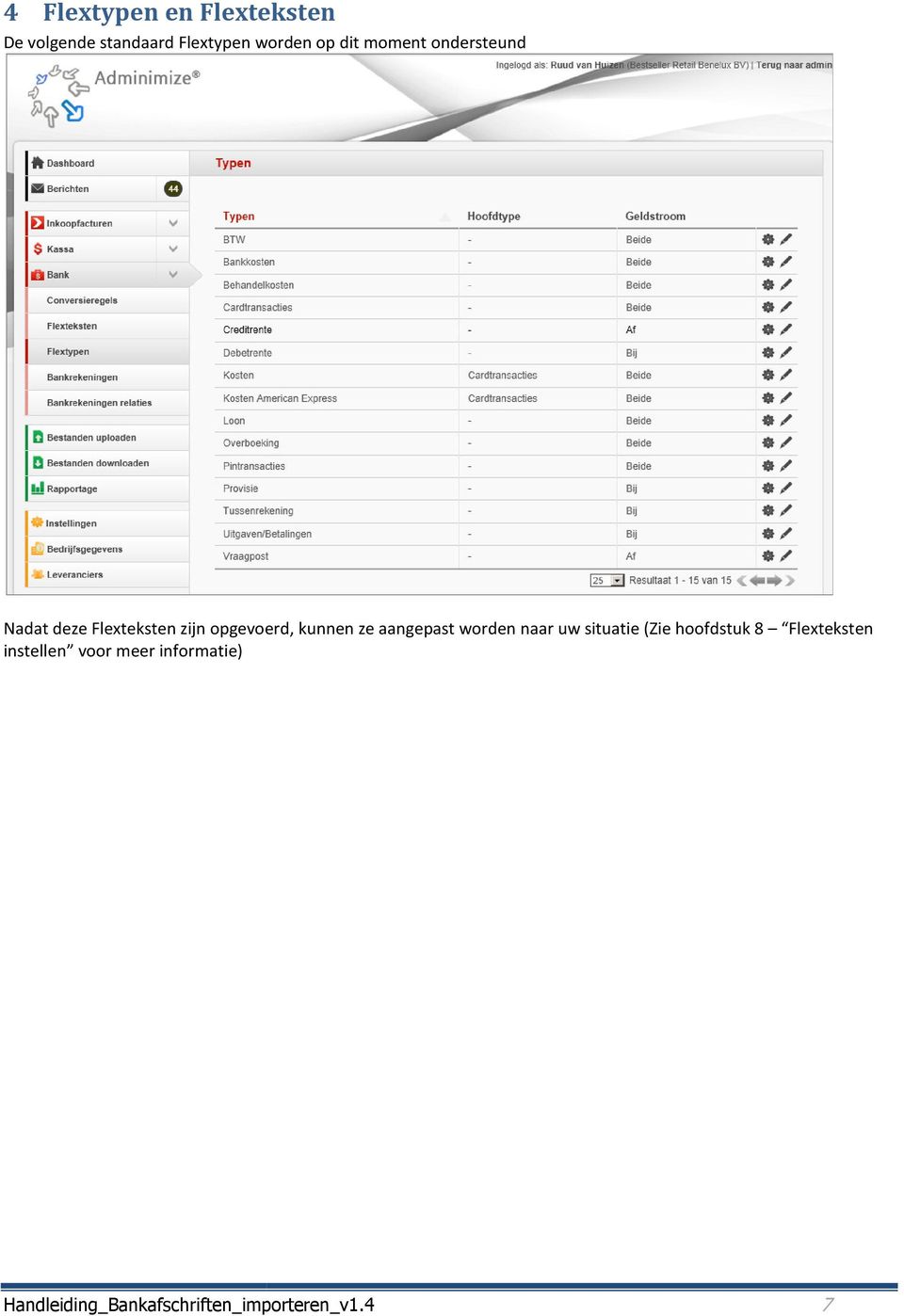 zijn opgevoerd, kunnen ze aangepast worden naar uw situatie