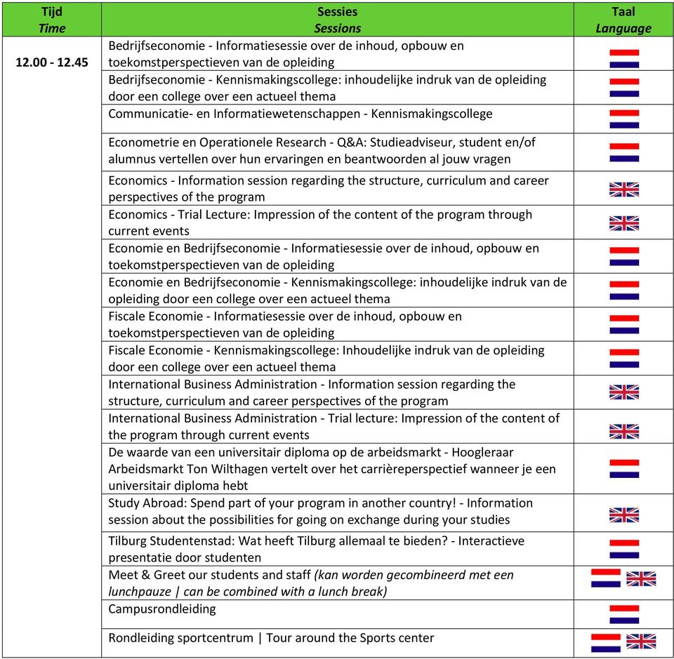 Operationele Research Q&A: Studieadviseur, student en/of alumnus vertellen over hun ervaringen en beantwoorden al jouw vragen Economics Information session regarding the structure, curriculum and