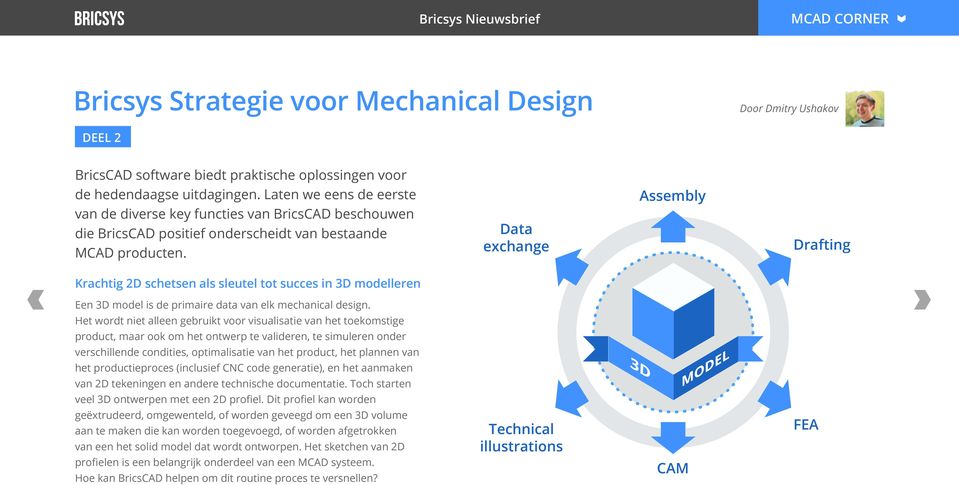 Data exchange Assembly Drafting Krachtig 2D schetsen als sleutel tot succes in 3D modelleren Een 3D model is de primaire data van elk mechanical design.