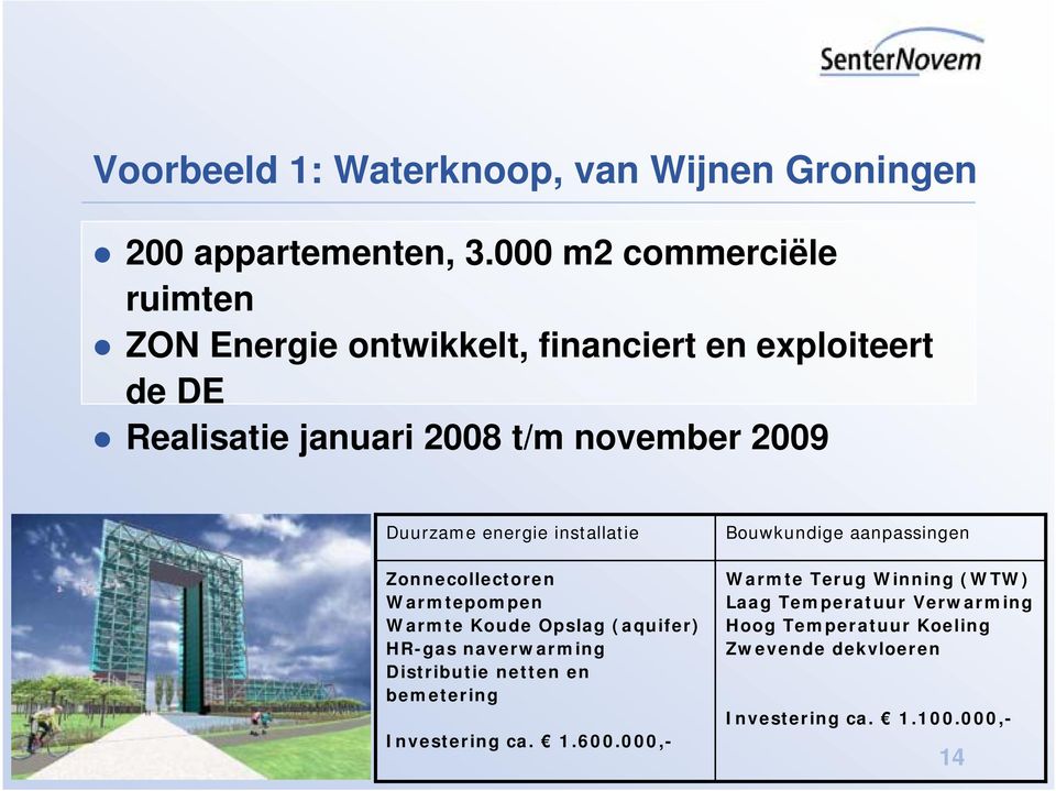 energie installatie Bouwkundige aanpassingen Zonnecollectoren Warmtepompen Warmte Koude Opslag (aquifer) HR-gas naverwarming