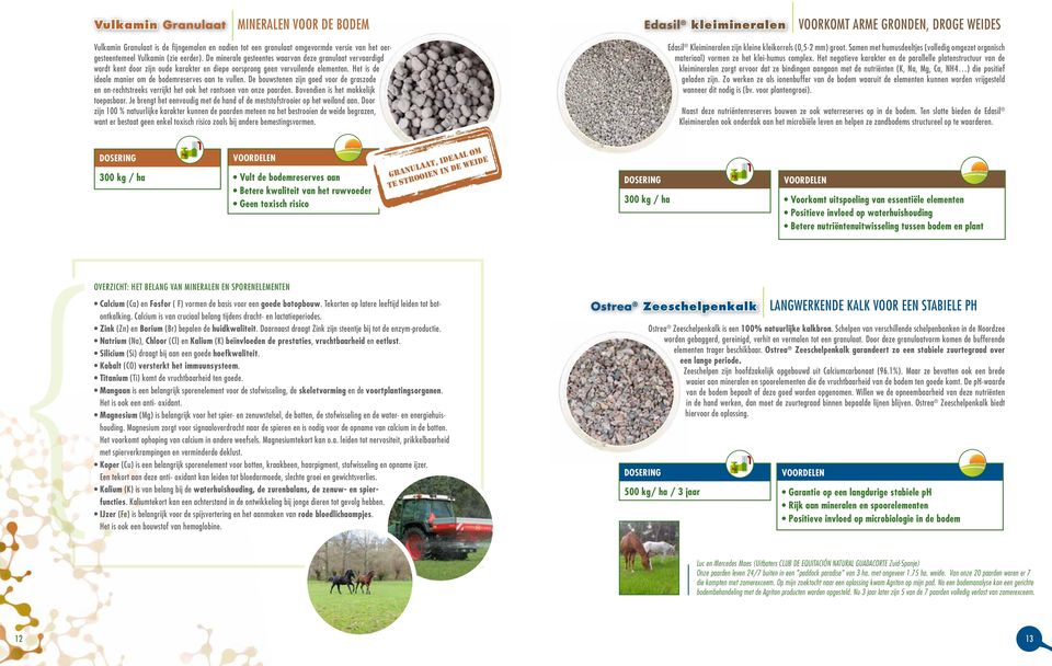 Het is de ideale manier om de bodemreserves aan te vullen. De bouwstenen zijn goed voor de graszode en on-rechtstreeks verrijkt het ook het rantsoen van onze paarden.