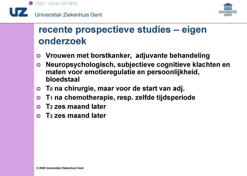 emotieregulatie en persoonlijkheid, bloedstaal T0 na chirurgie, maar voor de start