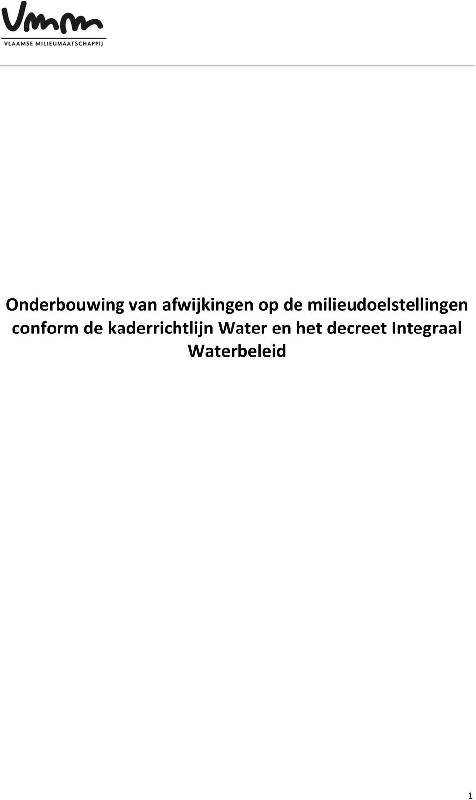 de kaderrichtlijn Water en het
