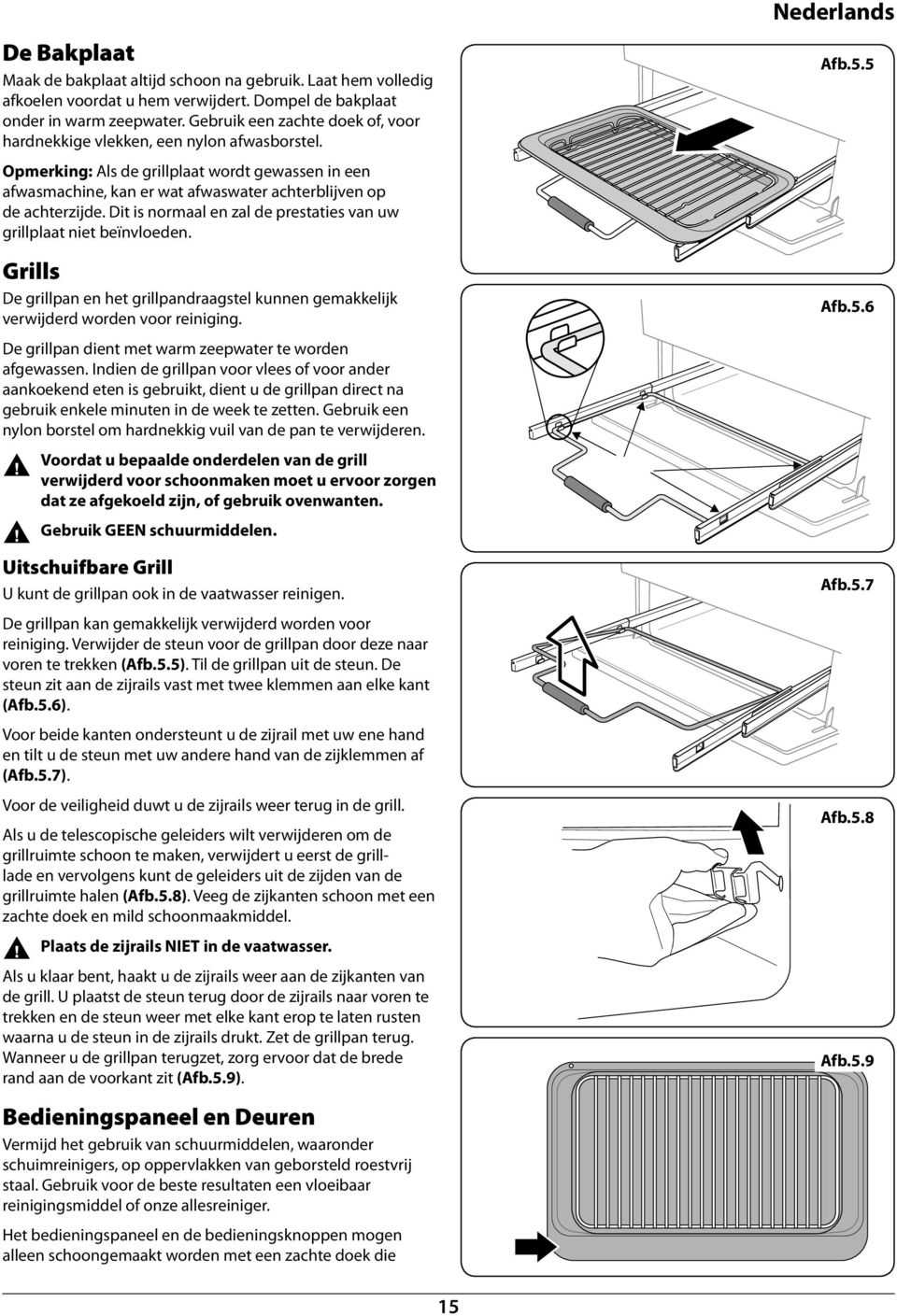 Dit is normaal en zal de prestaties van uw grillplaat niet beïnvloeden. Grills De grillpan en het grillpandraagstel kuen gemakkelijk verwijderd worden voor reiniging.