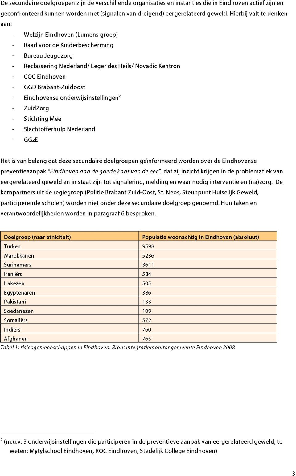 Brabant-Zuidoost - Eindhovense onderwijsinstellingen 2 - ZuidZorg - Stichting Mee - Slachtofferhulp Nederland - GGzE Het is van belang dat deze secundaire doelgroepen geïnformeerd worden over de