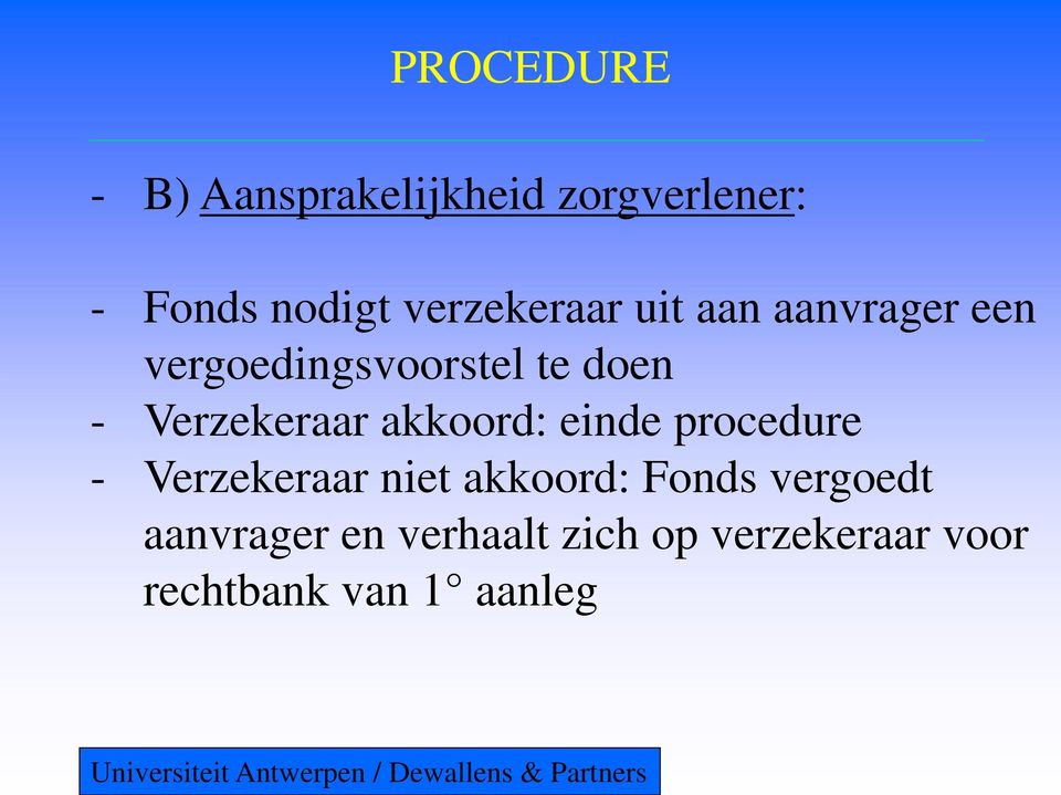 procedure - Verzekeraar niet akkoord: Fonds vergoedt aanvrager en verhaalt zich