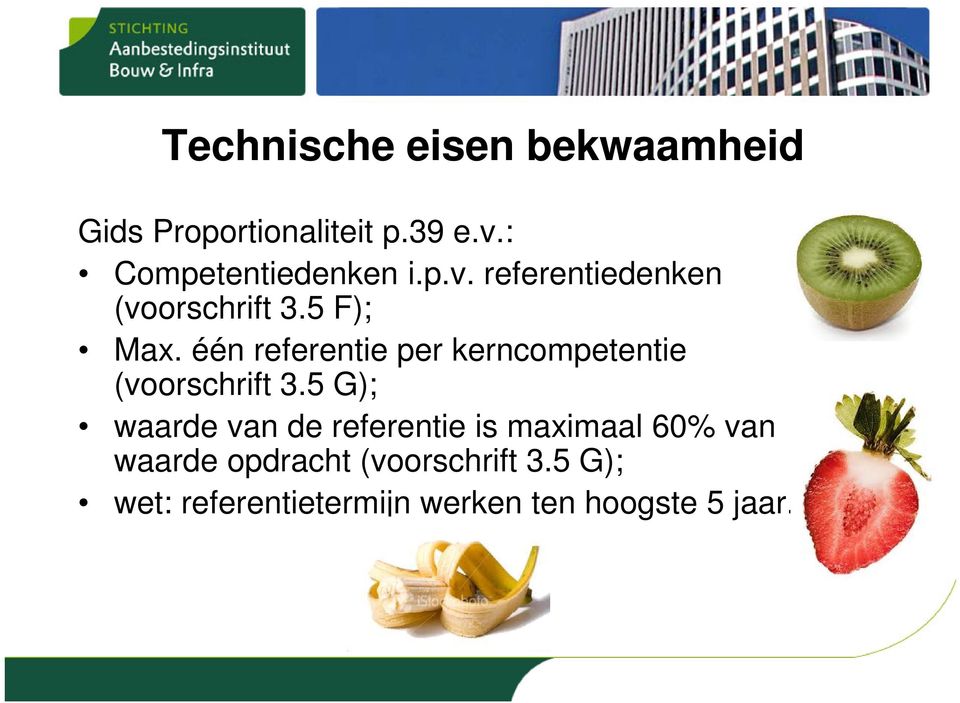 één referentie per kerncompetentie (voorschrift 3.