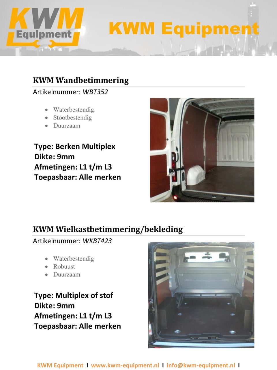 KWM Wielkastbetimmering/bekleding Artikelnummer: WKBT423