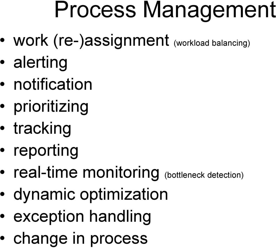 tracking reporting real-time monitoring (bottleneck