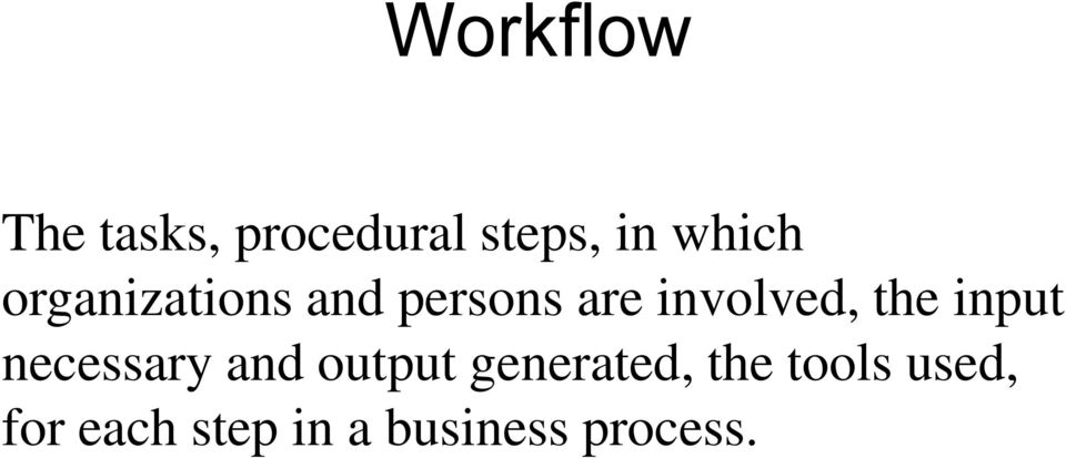 the input necessary and output generated, the