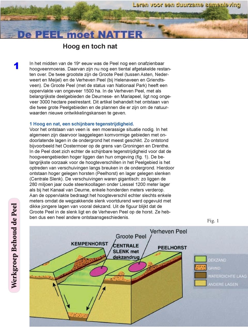 De Groote Peel (met de status van Nationaal Park) heeft een oppervlakte van ongeveer 1500 ha.