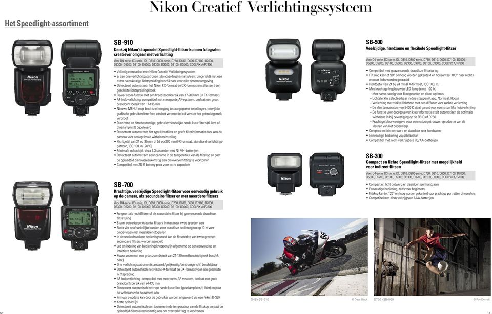 verlichtingspatronen (standaard/gelijkmatig/centrumgericht) met een extra nauwkeurige lichtspreiding beschikbaar voor elke opnameomgeving Detecteert automatisch het Nikon FX-formaat en DX-formaat en