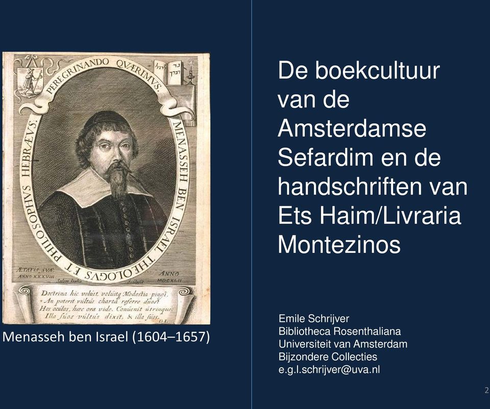 Israel (1604 1657) Emile Schrijver Bibliotheca Rosenthaliana