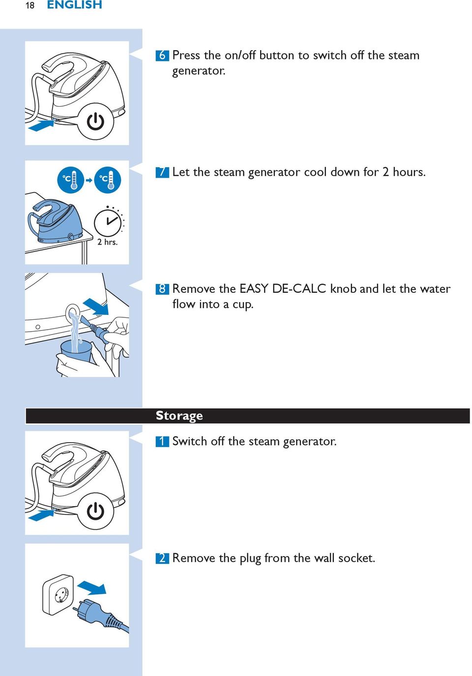 8 Remove the EASY DE-CALC knob and let the water flow into a cup.