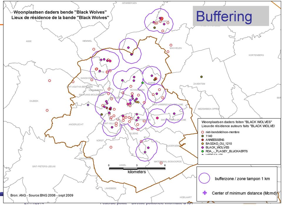 Woonplaatsen TERVUREN daders feiten "BLACK WOLVES" Lieux de résidence auteurs faits "BLACK WOLVES" SINT-PIETERS-LEEUW DROGENBOS VORST ELSENE OUDERGEM WATERMAAL-BOSVOORDE 0 UKKEL 3 6 kilometers