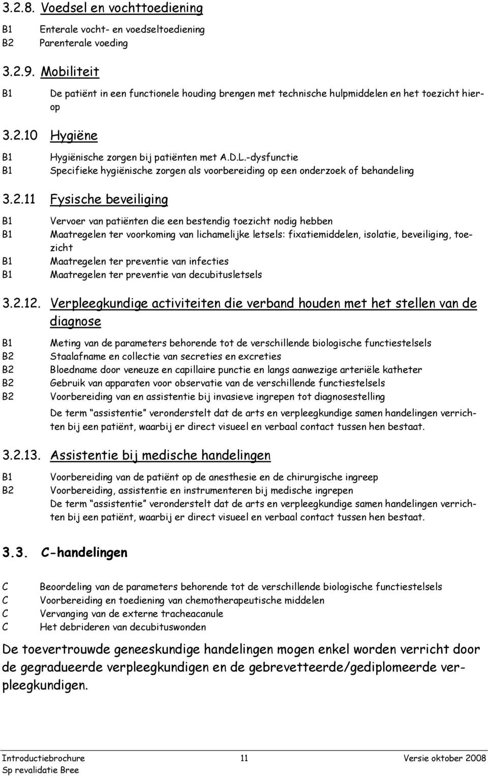 -dysfunctie Specifieke hygiënische zorgen als voorbereiding op een onderzoek of behandeling 3.2.