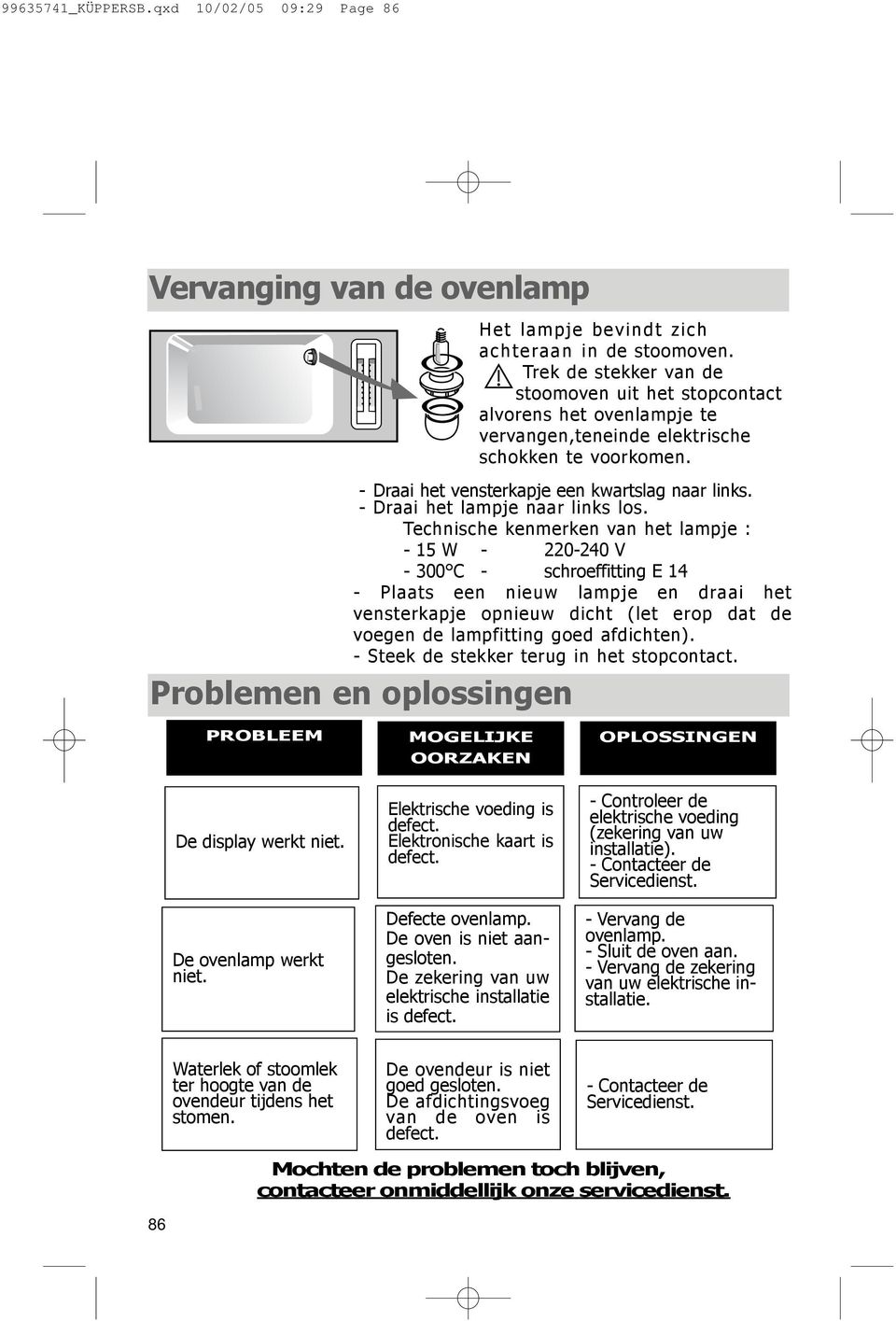 - Draai het lampje naar links los.