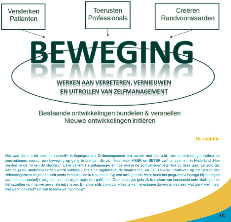 En zorg dat aan de juiste randvoorwaarden wordt voldaan - zoals de organisatie, de financiering, en ICT.