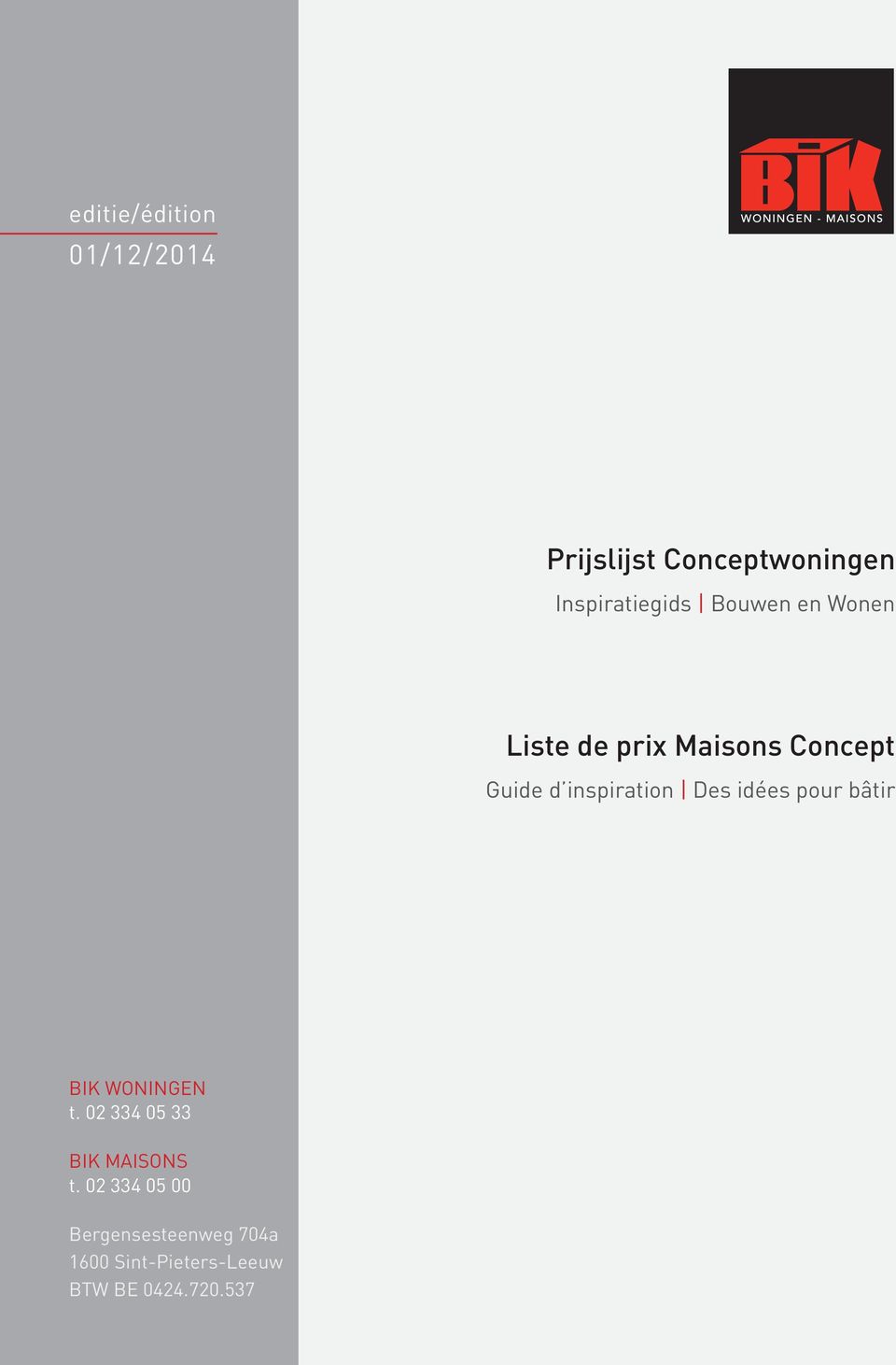 Wonen Liste de prix Maisons Concept Guide