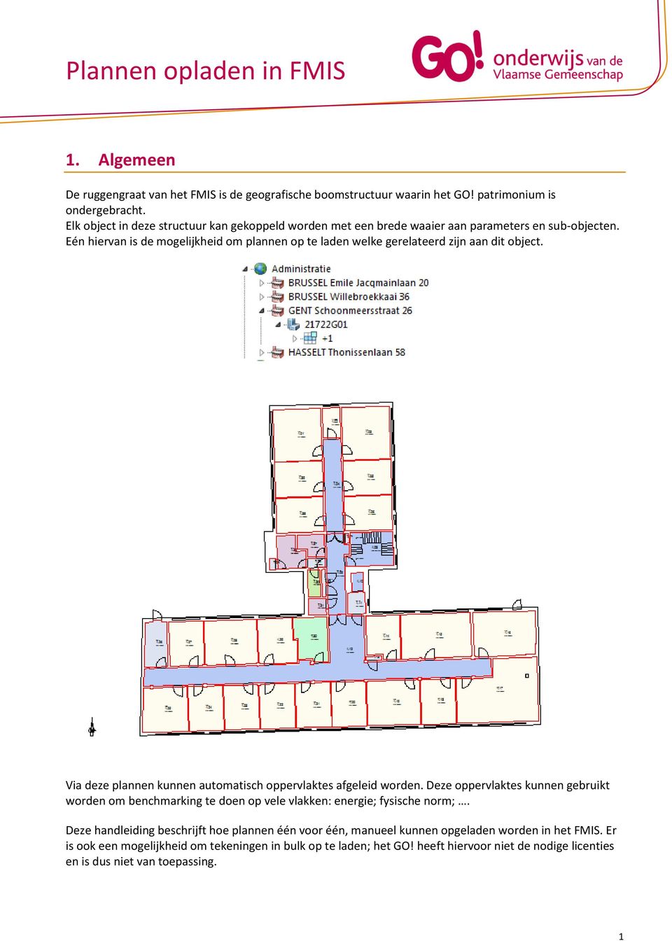 Eén hiervan is de mogelijkheid om plannen op te laden welke gerelateerd zijn aan dit object. Via deze plannen kunnen automatisch oppervlaktes afgeleid worden.