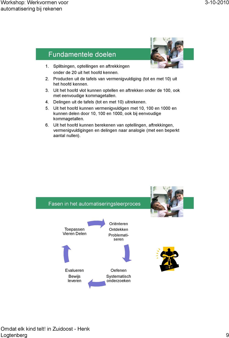 Uit het hoofd kunnen vermenigvuldigen met 10, 100 en 1000 en kunnen delen door 10, 100 en 1000, ook bij eenvoudige kommagetallen. 6.