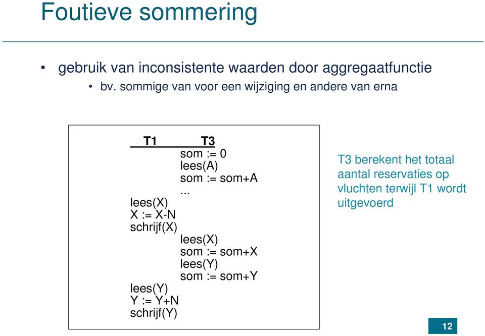 .. lees(x) X := X-N schrijf(x) lees(x) som := som+x lees(y) som := som+y lees(y) Y :=