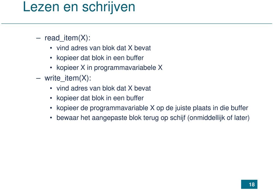 bevat kopieer dat blok in een buffer kopieer de programmavariable X op de juiste