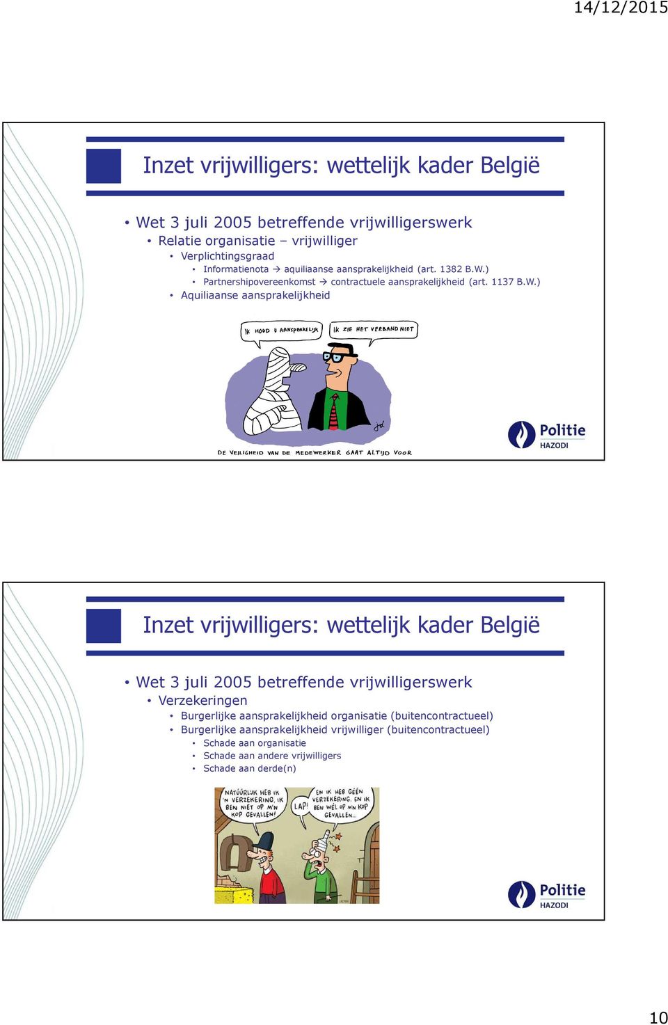 ) Partnershipovereenkomst contractuele aansprakelijkheid (art. 1137 B.W.