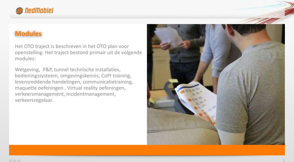 installaties, bedieningssysteem, omgevingskennis, CoPI training, levensreddende handelingen,