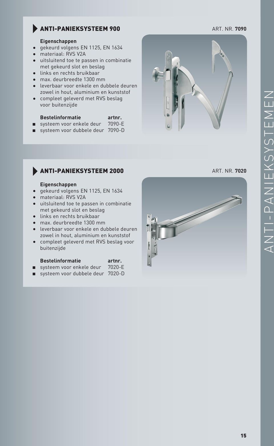 dubbele deur 7090-D ANTI-PANIEKSYSTEEM 2000 ART. NR.